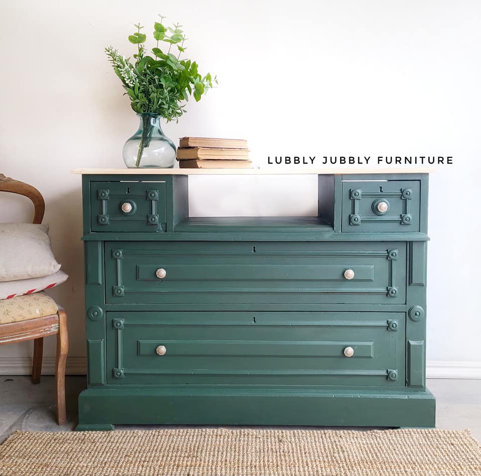 Storage Cabinet/Dresser in Wanderess with Natural Wood Top