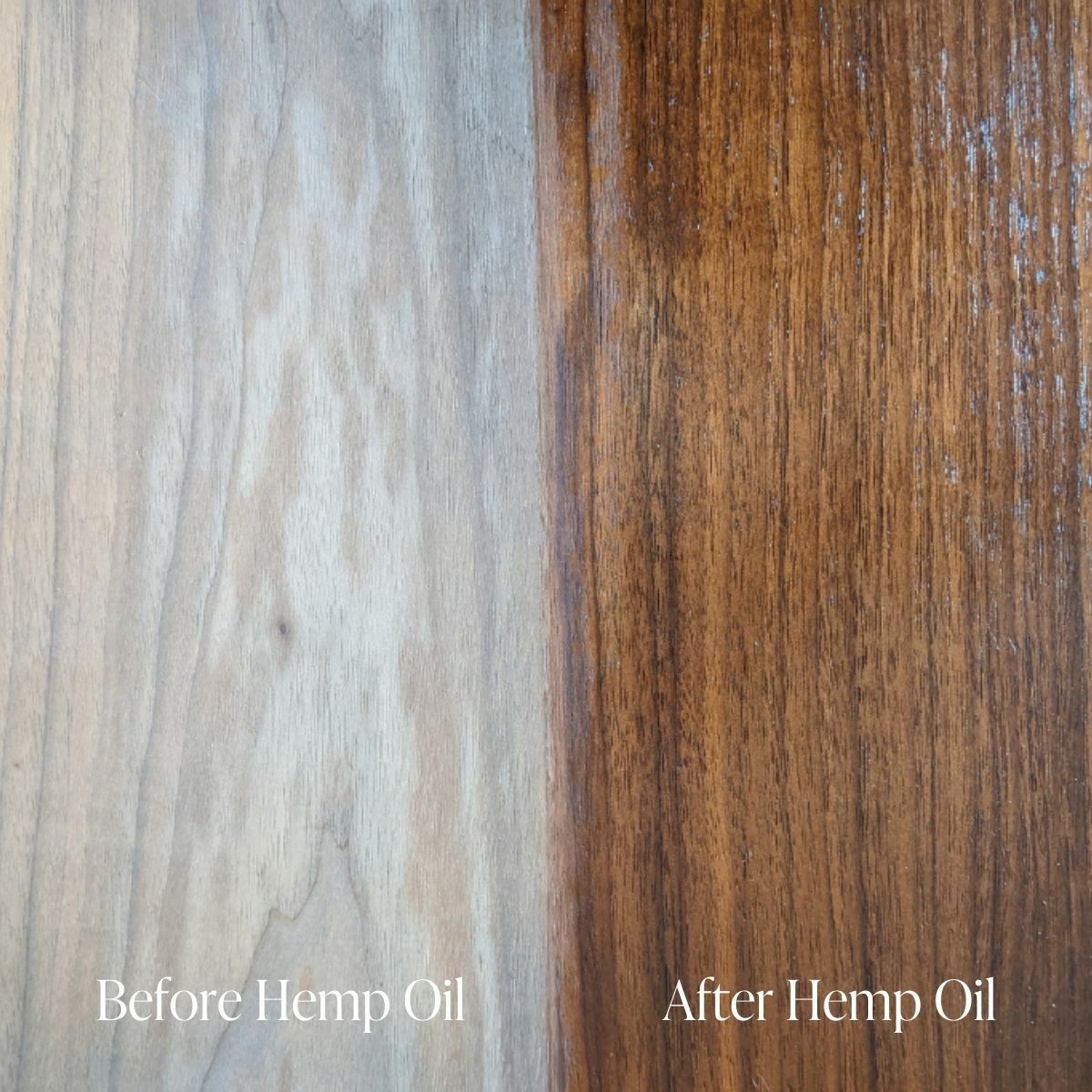 Before and after using Country Chic Paint Hemp Oil