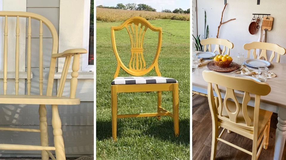 Yellow painted chairs