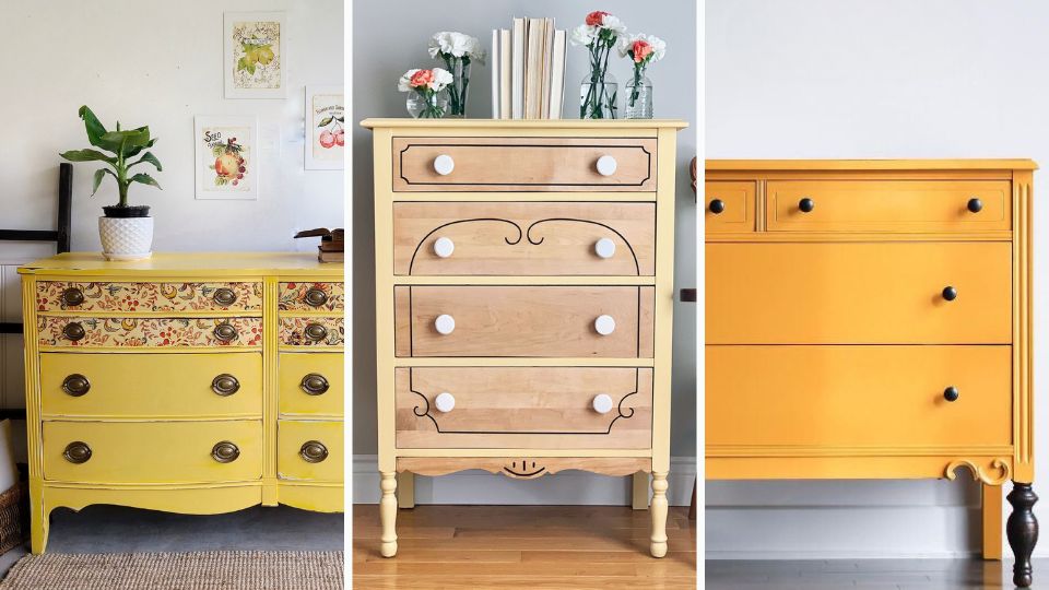 Yellow painted dressers