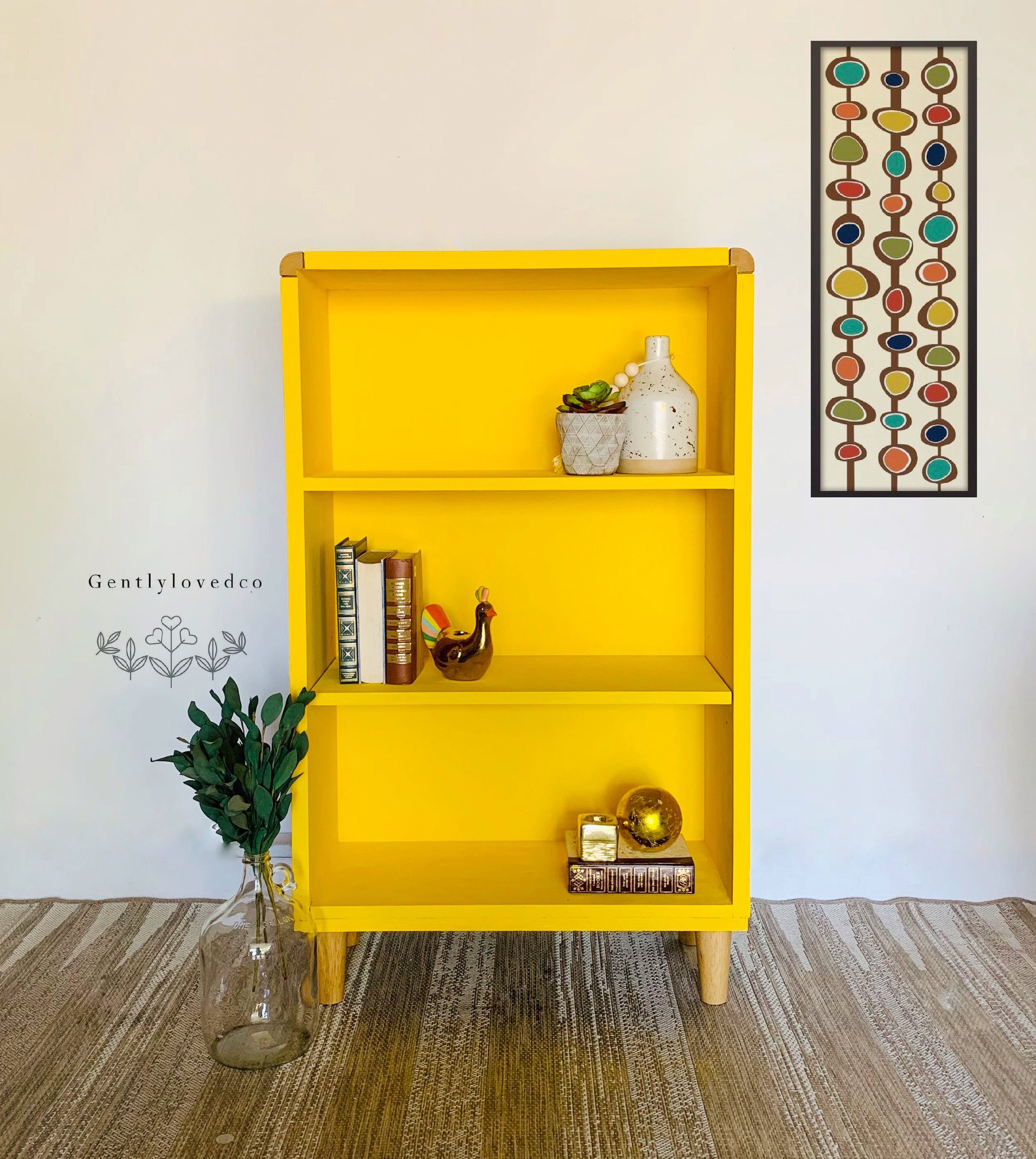 Small Storage Cabinet/Bookshelf in Fresh Mustard