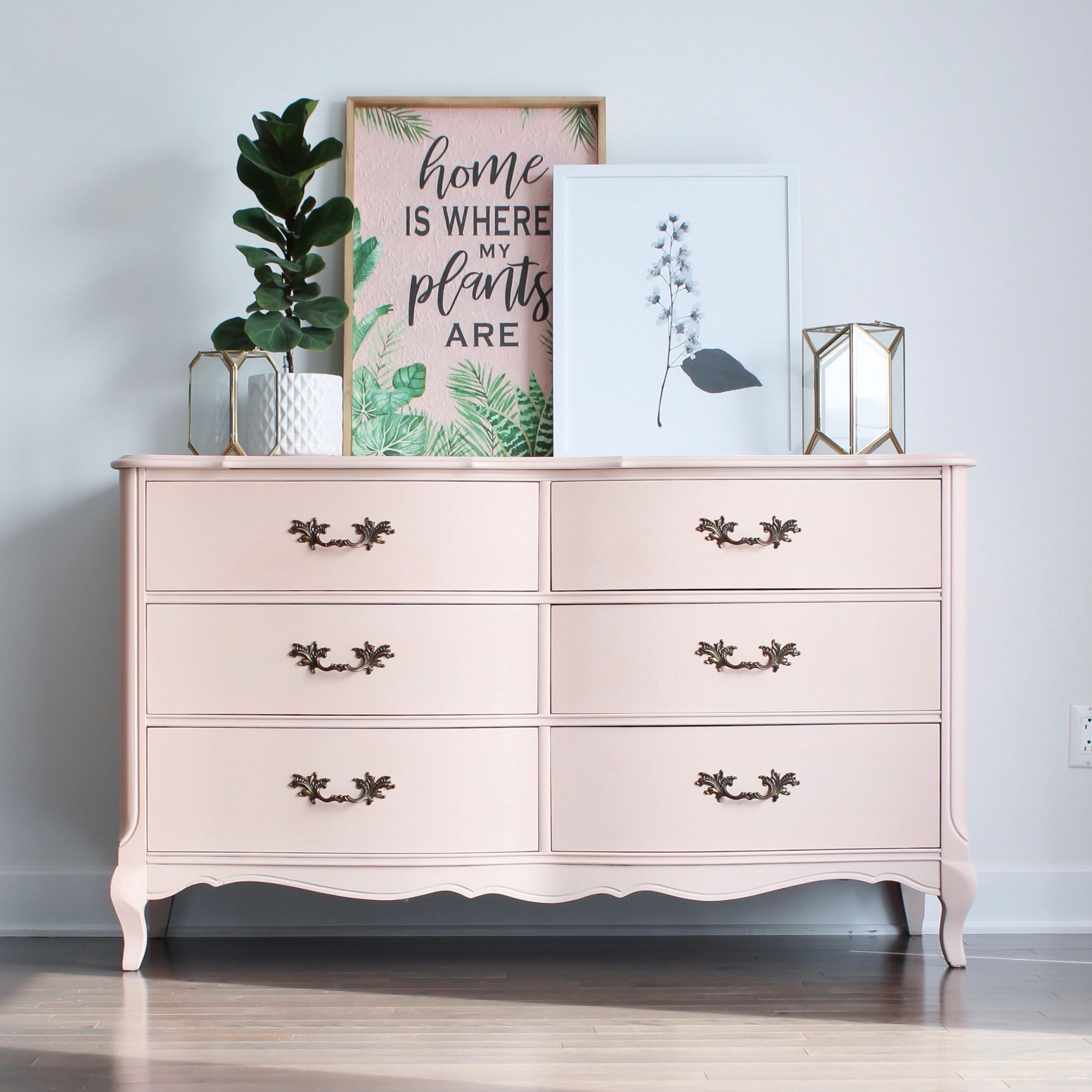 Curvy French Provincial Six Drawer Dresser in Ooh La La