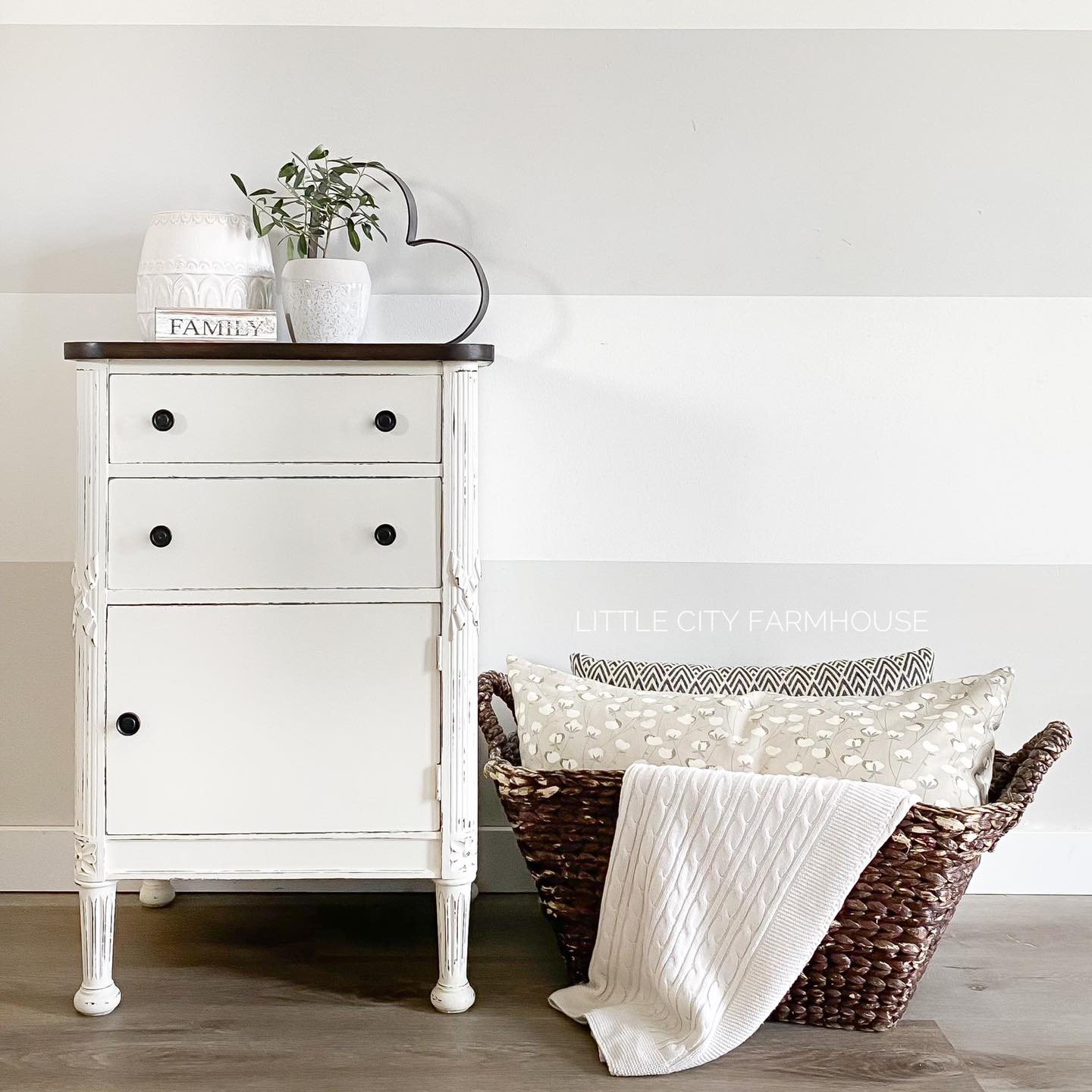 Accent/Storage Table in Vanilla Frosting