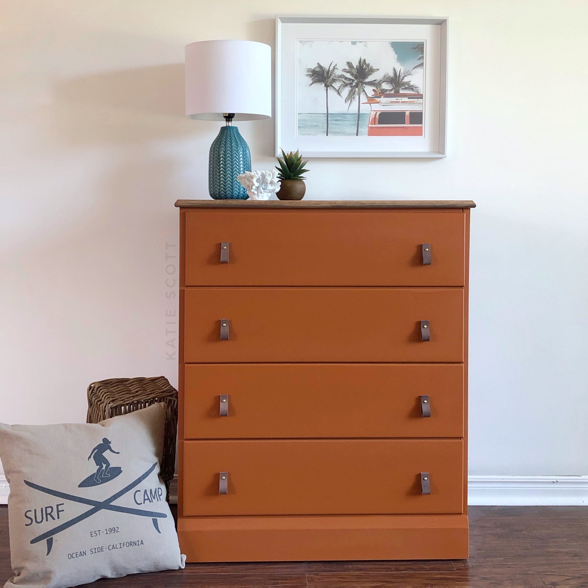 Tall Dresser in With a Twist with Leather Pulls