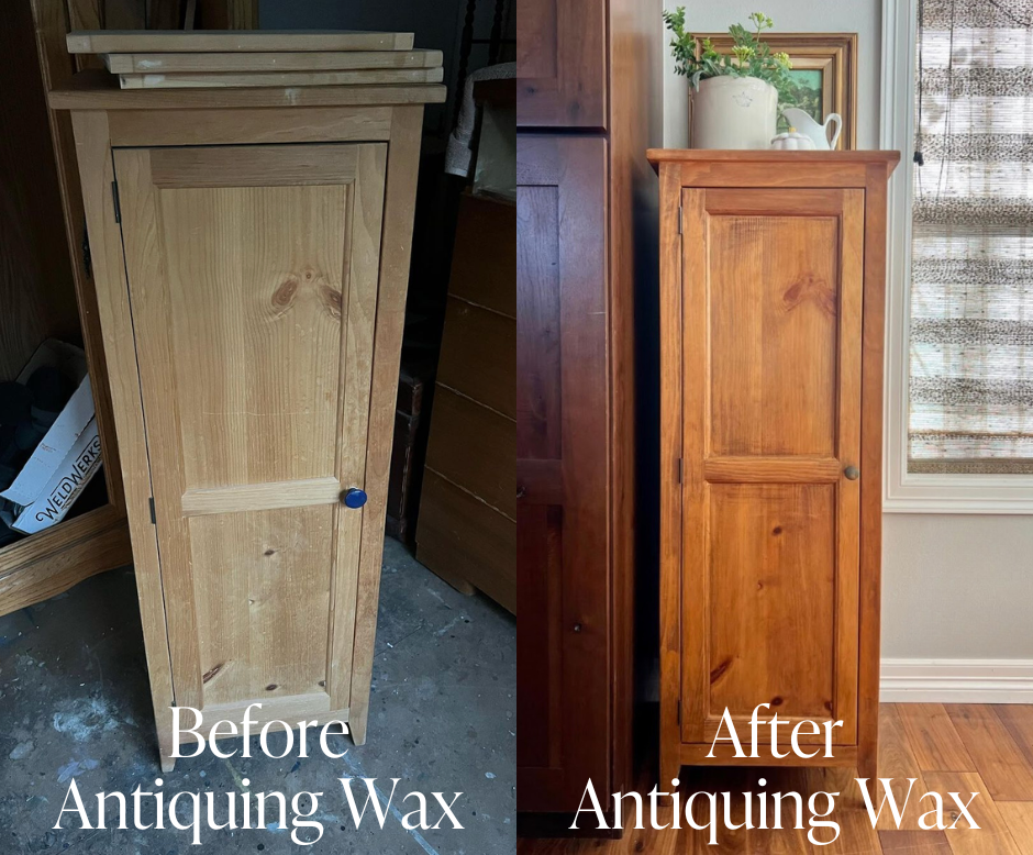 Before and after with Antiquing Wax