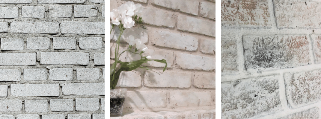 painted brick and stone fireplaces with white chalk paint