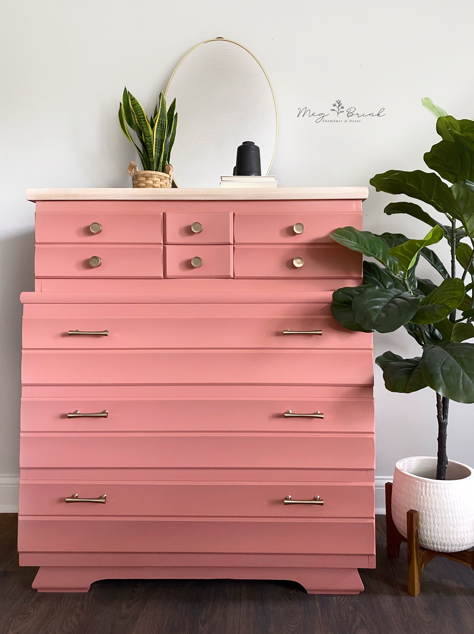 Tall Chest of Drawers in Peachy Keen