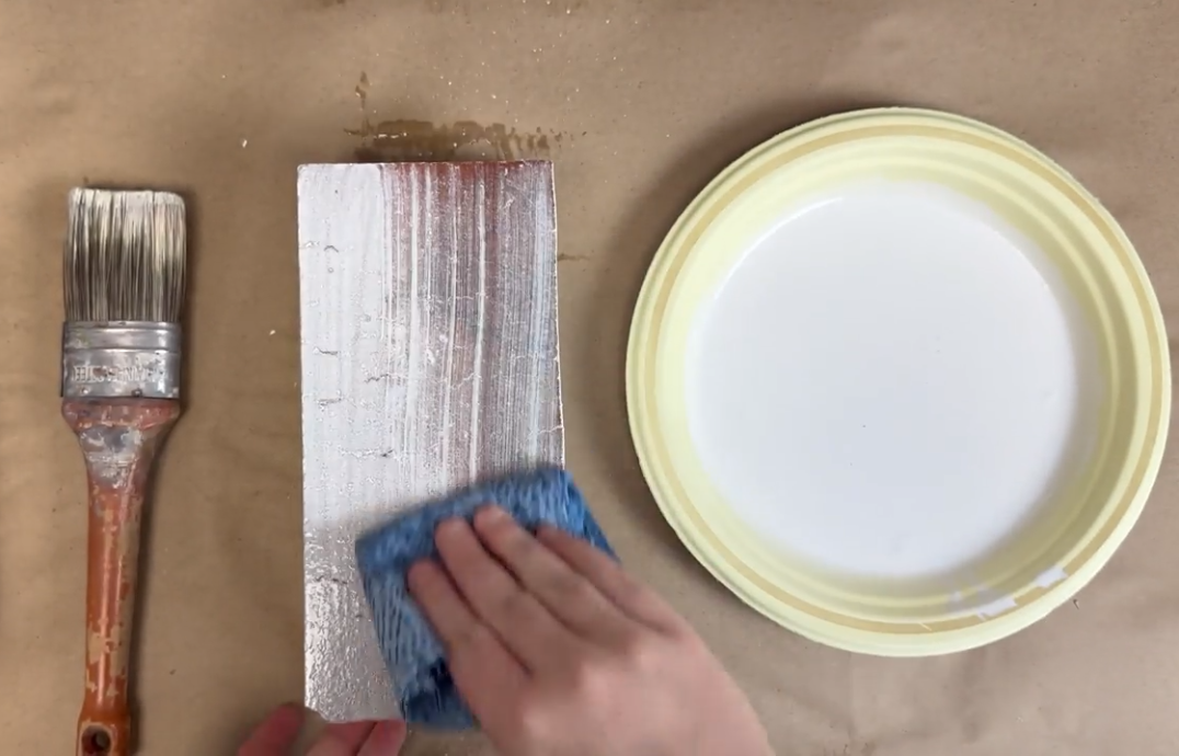 whitewashing brick - wipe away excess paint